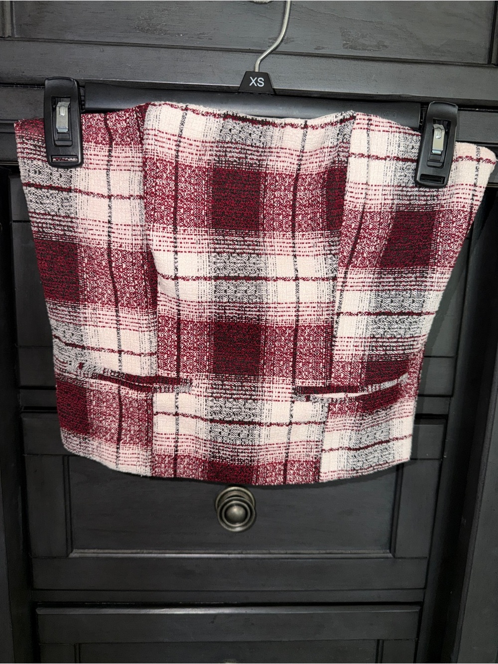 Women's Red Plaid Corset Top